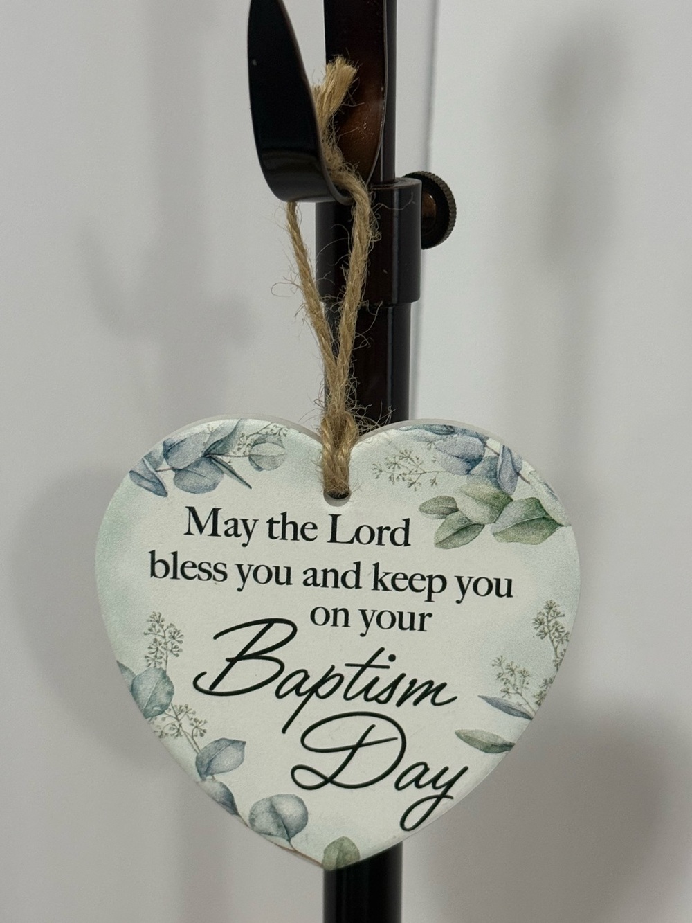Baptism Day Heart Ornament Wall Hanging